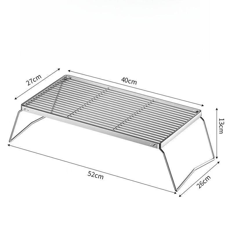 Outdoor Stainless Steel Stove Holder Camping Portable Folding Mini Barbecue Rack Set Pot Holder Baking Tray Holder