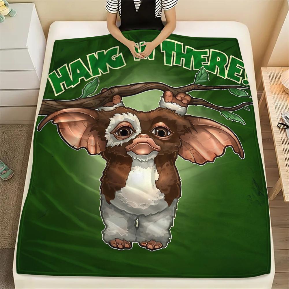 1PC Gremlins Print Flannel Blanket, High quality All Seasons, Home Decor, Warmth and Comfort, Perfect for Christmas Gifts