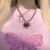 Heart Necklaces Pendant for Women Red Gothic Pendant Jewelry Gifts for Her On Christmas Valentine Gifts for Women Girls