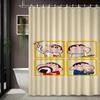 Crayon Shin-Chan Funny Character Scene 2D Print Waterproof Shower Curtain, Blue Bathroom Decor With Hooks