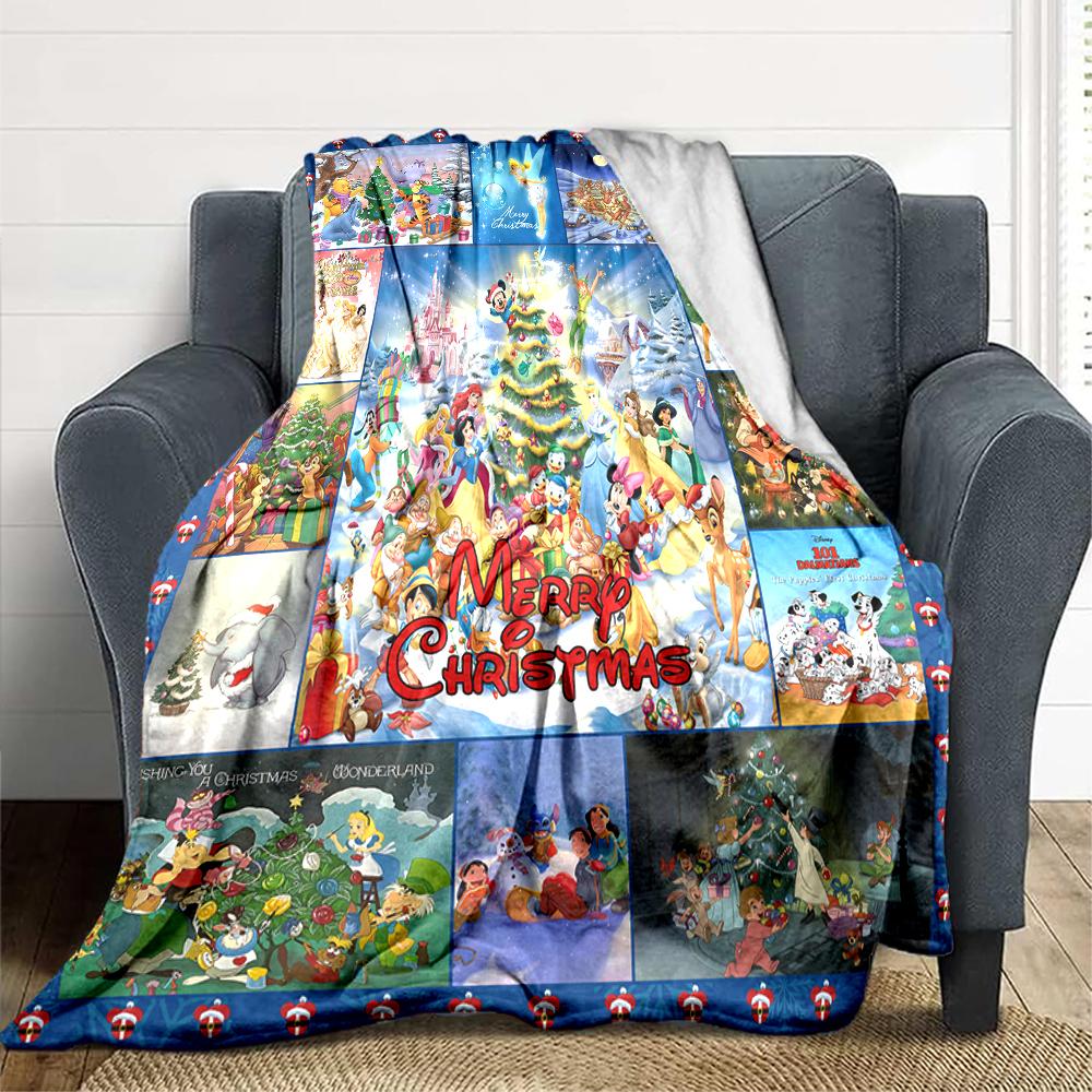 1Pc Christmas Disney Characters Blanket Soft And Comfortable Casual Warm Camping Travel Christmas Halloween Xmas Gift M924398