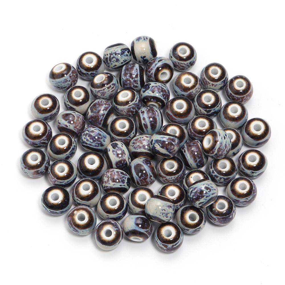 10pcs/lot Colorful Round Shape Ceramic Beads Spacer Beads For Jewelry Making DIY Loose Beads Bracelet Necklace Gift Accessories