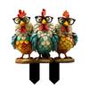 Cute Animal Garden Stake, 2D Acrylic Chickens Elephants Yard Art Stake, Waterproof Outdoor Squirrel Decoration for Lawn Flower Bed Planter Decor