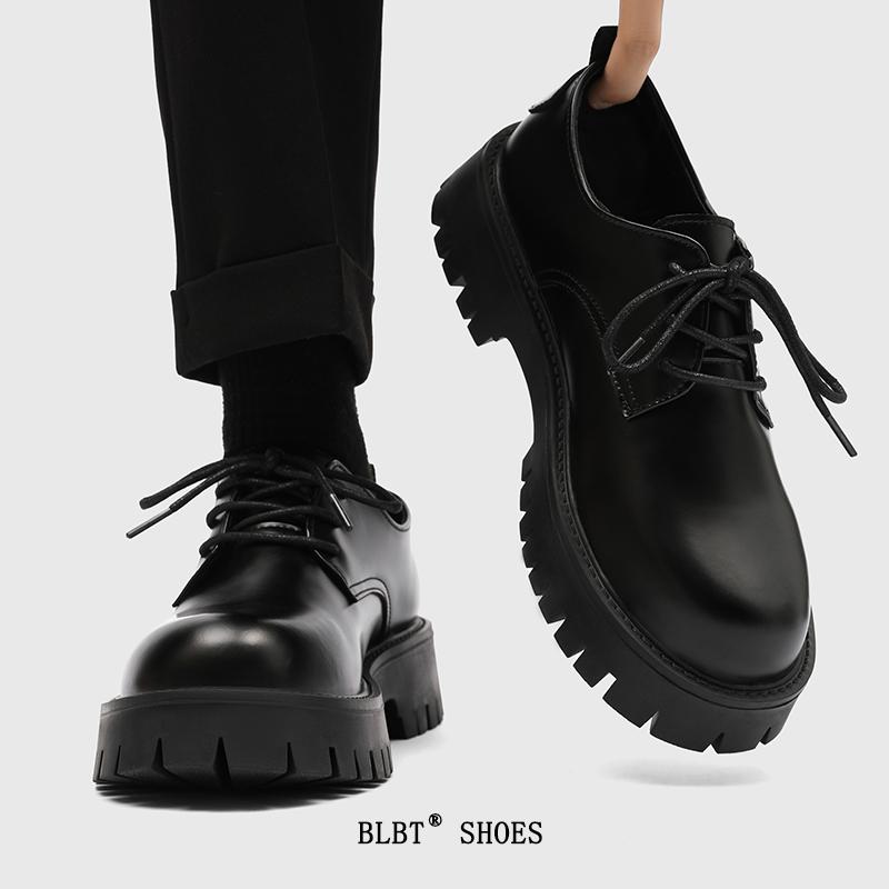 

Big head shoes platform British Martin boots heightened commuter business leather shoes heightened casual leather shoes Derby shoes 38