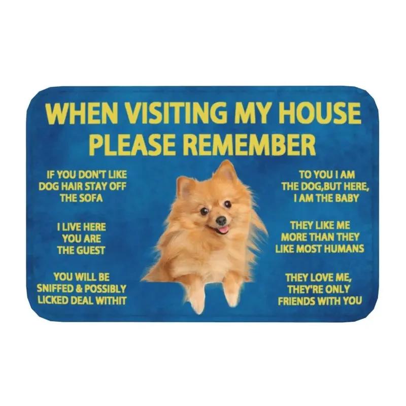 Please Remember Staffordshire Bull Terrier House Rules Doormat Mat Anti-Slip Kitchen Bath Living Room Entrance Rug Carpet