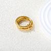 Geometric Double Circle Ring For Women Minimalist Retro Jewelry Light Luxury Design