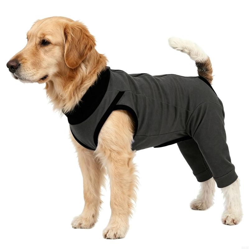 Dog Surgeries Recovery Suit Soft Breathable Post Operative Outfit For Neuter Wound Protections And Lick Prevention B03E