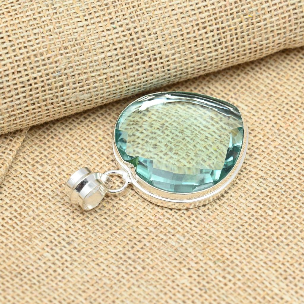 Pandantiv cadou de logodnă din argint sterling 925 din piatră prețioasă verde ametist