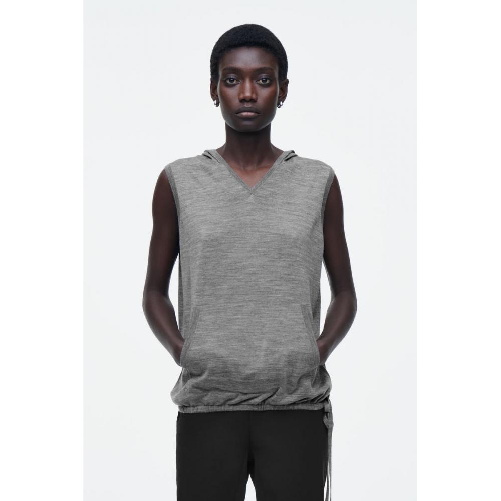 

COS Толстовка без рукавов из японской мериносовой шерсти grey melange/XS