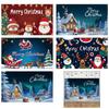 Large Outdoor Christmas Banner with Santa Claus and Snowman Design for Yard Decoration and Photo Background Polyester Material