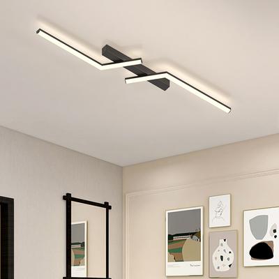 Modern LED Line Ceiling Lamp Black Gold For Living Room Dining Room Hallway Bedroom Study Entrway Ceiling Lighting Fixtures