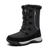New Fashion Waterproof Warm Winter Boots Women Snow Boots Pu Leather Ankle Boots Mid -Calf Lace -Up Non -Slip Ladies Shoes Size 42
