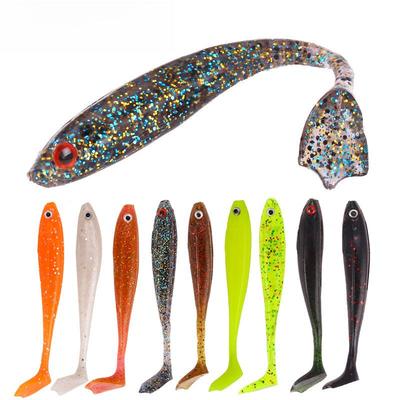 Esche da Pesca Persico in Silicone 5g/8.4cm con Coda a T Lampeggiante Esche di Simulazione