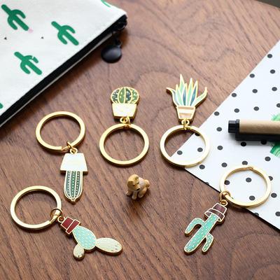 Stationery Lovely Cactus Plant Key Ring Creative Giant Meng Key Buckle Cartoon Pendant