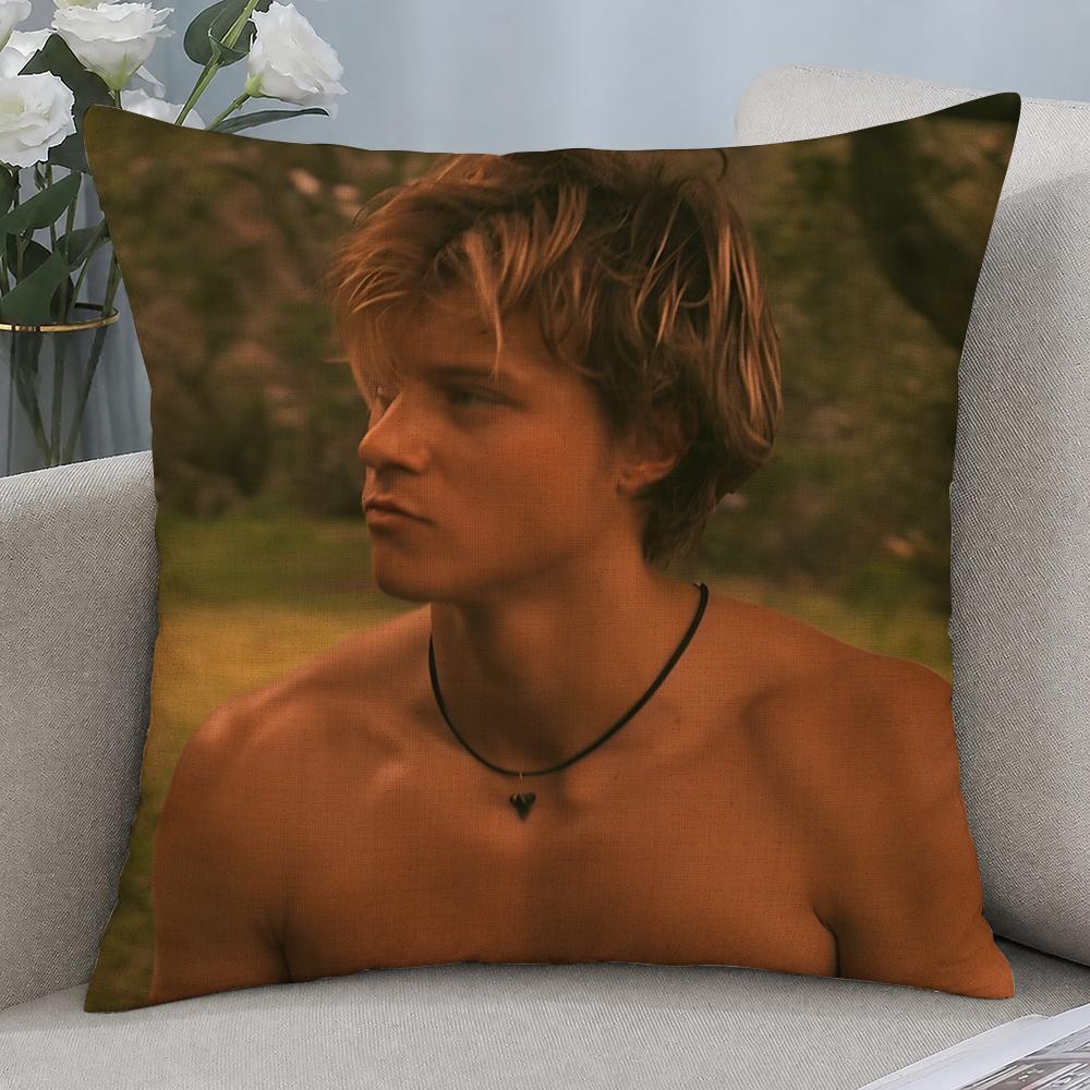 Actor Rudy Pankow JJ Maybank Cushion Cover Cushion Covers Natural Linen Breathable Sofa Bedroom Decor Pillowcase