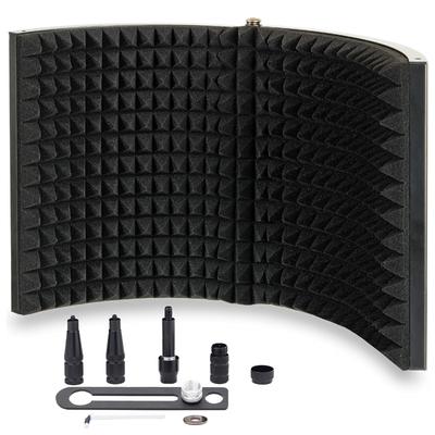 GARUET Microphone Isolation Shield Foldable Reflection Filter Soundproof Sound Absorbing Material 26cm×11cm×2 Sheets Vocal Recording Broadcast