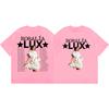 Rosalia LUX Tour 2026 Double Sided Graphic T Shirts Men Women Fashion Pop Music T-shirt High Quality Cotton Oversized T-shirts