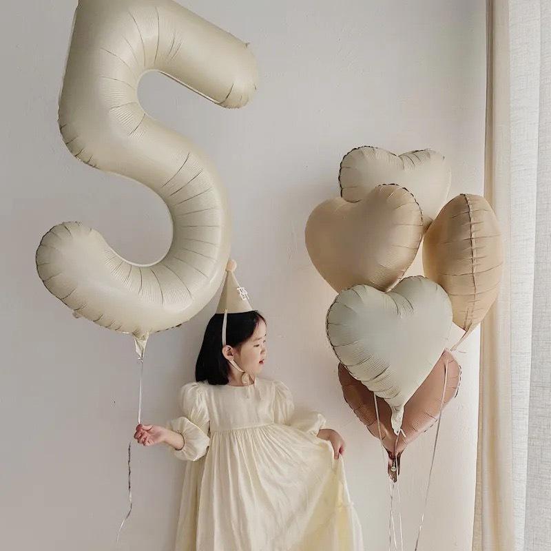 40-Inch Cream Number Balloon for Kids' First Birthday Party Decoration