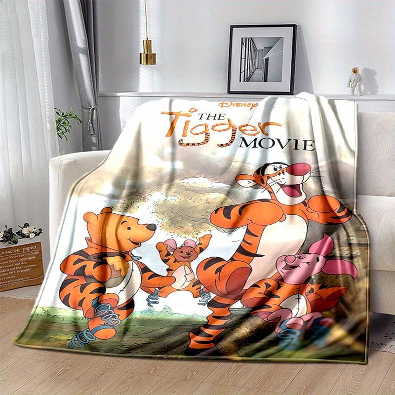 1pc, Winnie the Pooh and Tigger Movie Home Decor Blanket: A Perfect Gift for Bedroom, Living Room, Travel, Camping, Car
