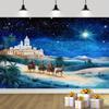 1 Stück Krippe Weihnachten Hintergrund Banner: Reise der Heiligen Drei Könige nach Bethlehem - Sternenhimmel und Wüstenlandschaft de
