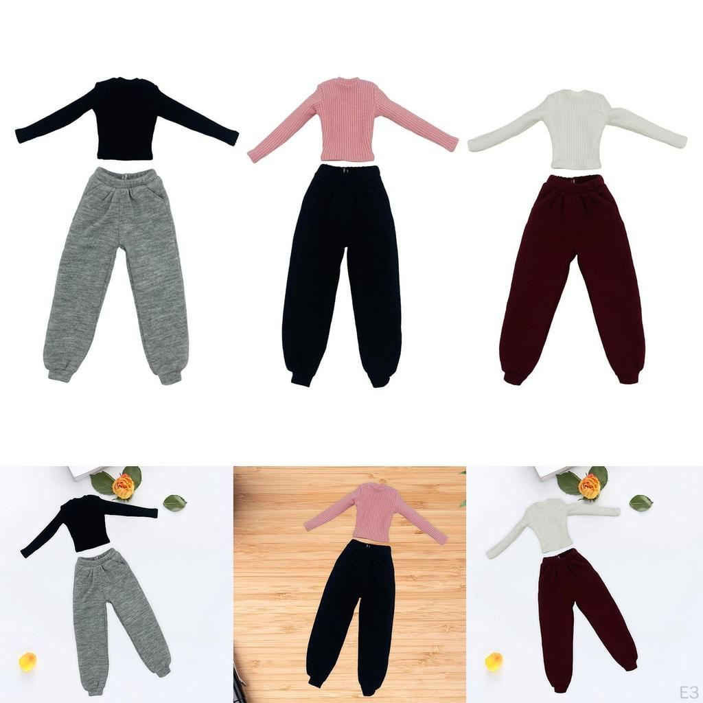 1/6 Female Action Figure Wardrobe, Long Sleeve Sweater and Pants Set for 12'' Dolls