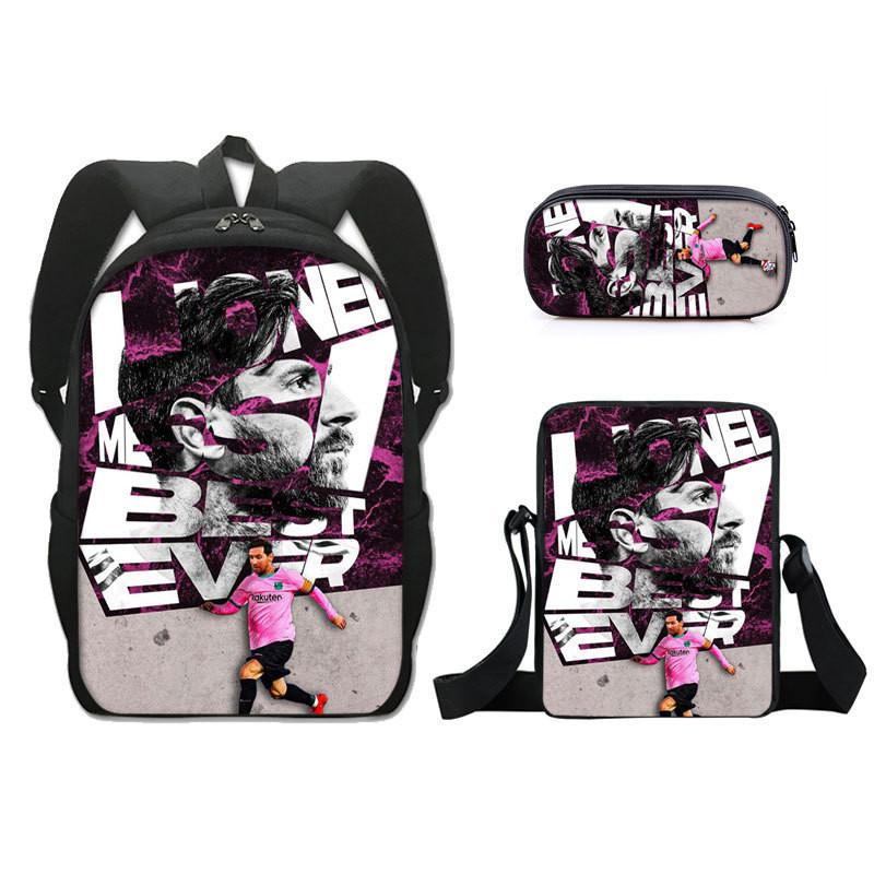 Modern Miami Messi Backpack Set With Breathable Polyester And Lightweight Design For School Use