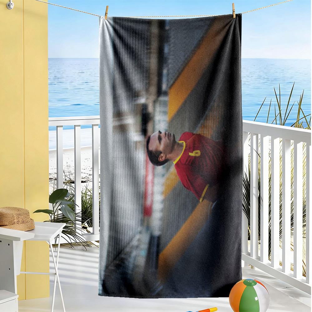Soccer Player Stadium Beach Towel Soft Durable Quick-Dry Comfortable Lightweight Suitable for Sports, Travel, Swimming, Yoga, Bathroom, Beach, And Poo