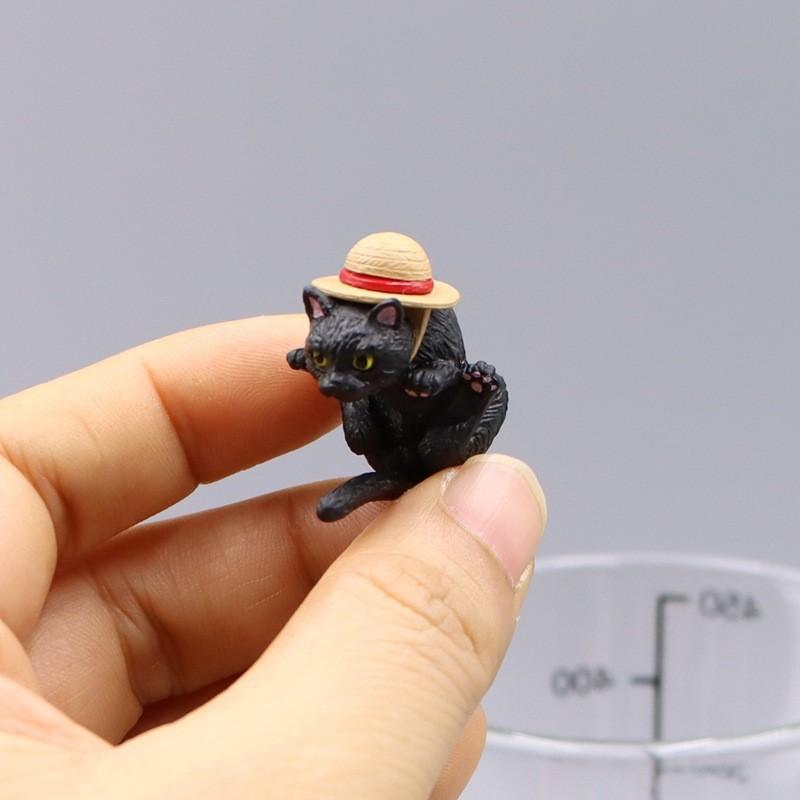 Black Action Cat Figure Cartoon Model Toy Decoration Doll Children Ornament Gift