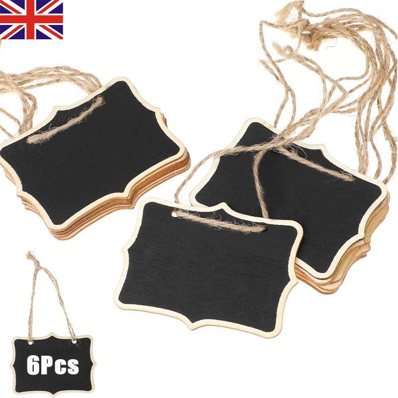 

6 шт. Мини-доски для мела, метки для доски, подвесные доски для объявлений, знаки для свадеб, детские поделки 6Pcs