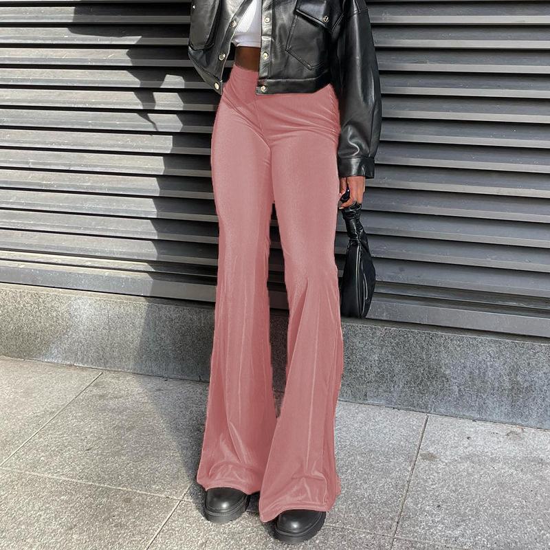 Golden Velvet Wide Leg Pants Women High Waist Drop Good Casual Pants Loose Flare Women's Pants