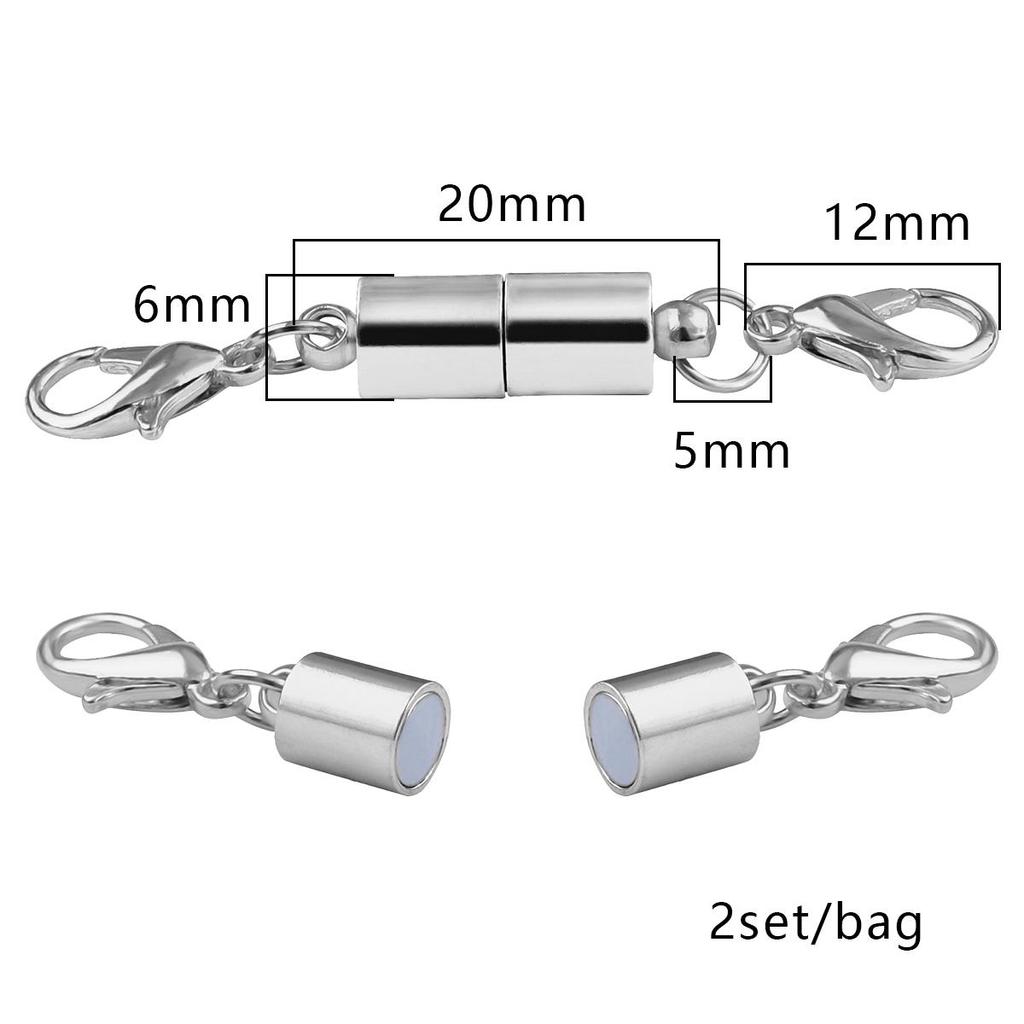 2/5 Stück Verschlüsse, Zubehör, magnetischer Hummer für Halskette, Armband, Hummerkugelhaken