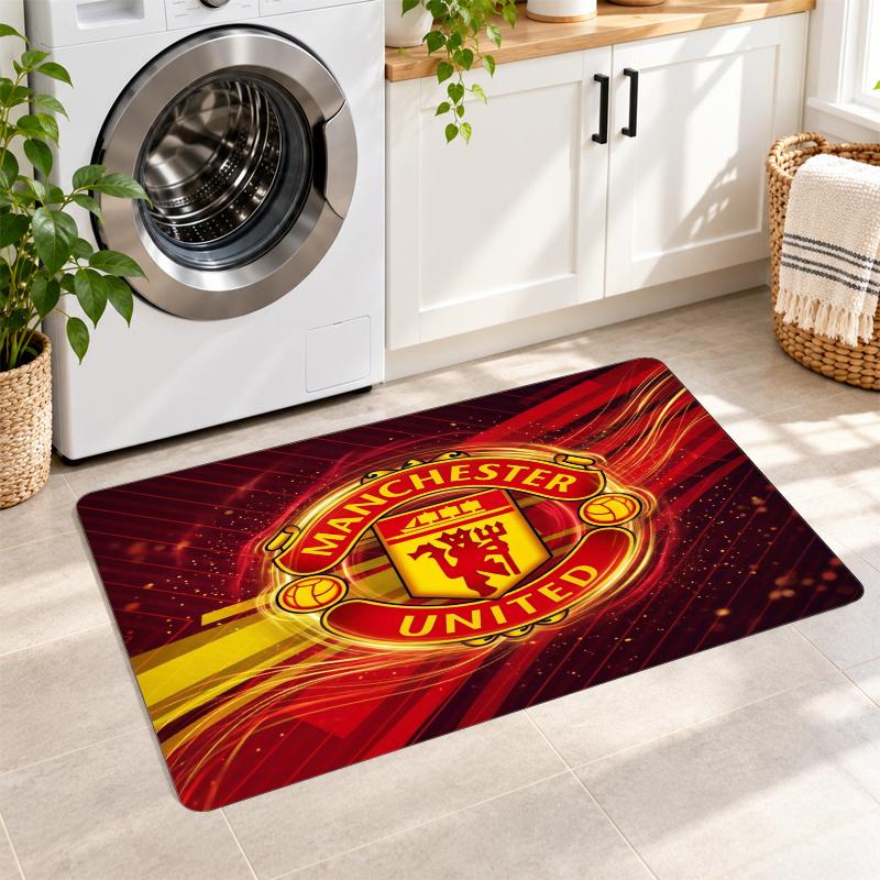 Flannel Kitchen Mat Manchester United Soft Area Rug Non Slip Floor Carpet Home Decoration