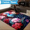 Custom Name Peacock Flowers Romance Rug Game Carpet, Floor Mat for Bedroom Living Room Entryway Rug, Home Decor Idea Gift for Christmas Birthday