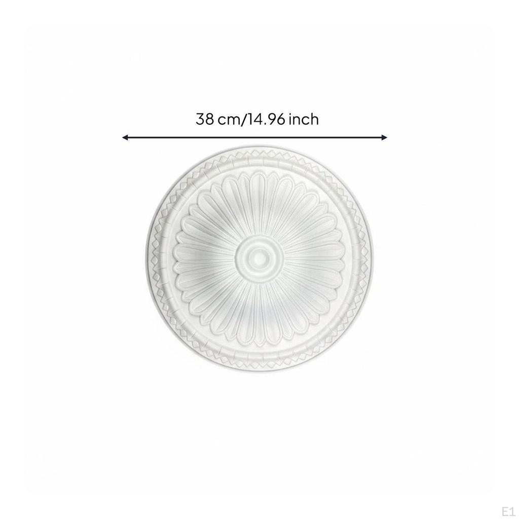 European Style Overhead Ornamental Plate PU Material Chandelier Medallion Faux Plaster Look Round