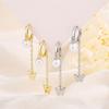 Elegant Short Pearl Huggie Earrings With Sweet Butterfly Tassel Niche Design For Women Trendy And Chic Jewelry