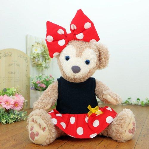 Cushu cush ShellieMay Kostüm, Duffy und Minnie Maus Outfit, Rotes Pünktchenkleid & Schleife, 43cm, Größe Klein