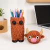 Highland Cow Pencil Holder, 3D Printed Desk Pen Organizer for Desk Classroom Office, Cute Animal Decor