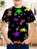 Pigment Pattern T-Shirt for Kids Colorful 3D Printed T-Shirts Summer Casual Streetwear Loose Tops Round Neck Short Sleeve Tees