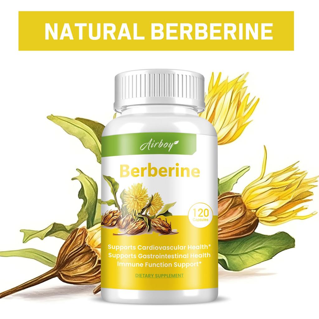 Berberin-Nahrungsergänzungsmittel 600 mg, 120 pflanzliche Kapseln, Reiner Extrakt – Vegan, Gentechnikfrei, Für Magen-Darm-Beschwerden