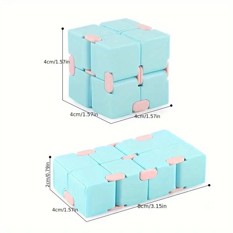 Macaron Color Series Multicolor Infinity Cube Toy, Abs Resin Magic Cube For Anxiety Reduction, Assorted Colors