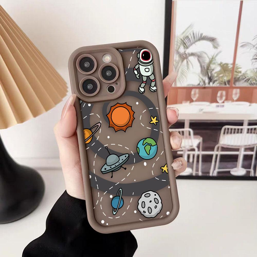 Astronauts Space Stars Planets Phone Case For iPhone Apple 17 AIR 16 16E 11 12 13 14 15 XR Plus Pro Max DIY Shockproof Cover