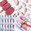 Diy Silicone Popsicle Mold Oval 4 Cell Ice Cream Mold Handmade Ice Cube Tray Summer