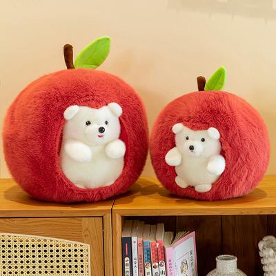 Apple Hedgehog Plush Toy Steals Doll Birthday Gift Doll Detachable Simulated Fruit