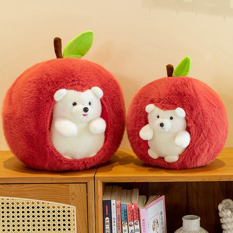 Apple Hedgehog Plush Toy Steals Doll Birthday Gift Doll Detachable Simulated Fruit