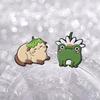 Flowers Leaf Hat Enamel Pins Cat Rabbit Bunny Frog Duck Brooches Badges Cute Cartoon Animal Jewelry Gift for Pet Friends