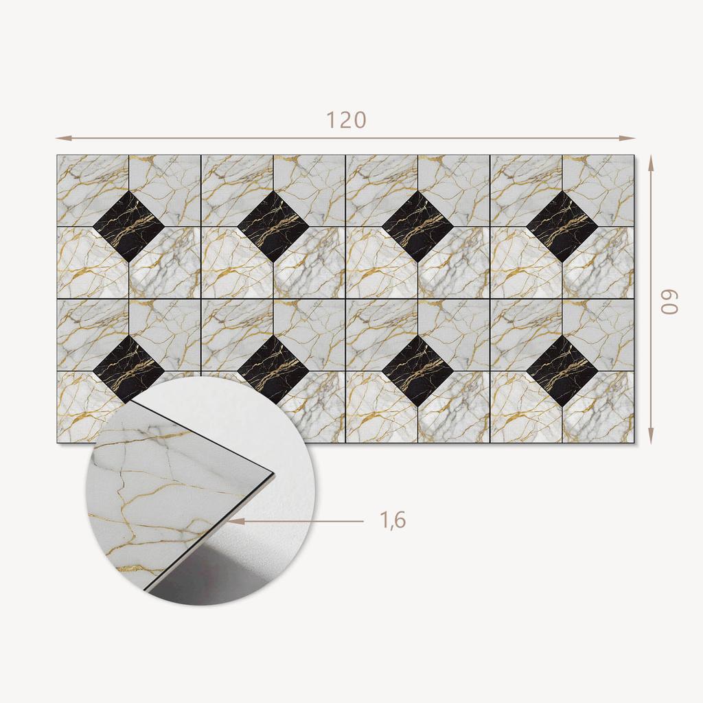 Aesthetic Vinyl Wall Covering with Print 120x60 Cm Elegant Marble Pattern
