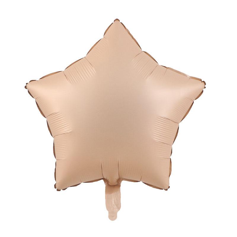 18-calowy balon w jednolitym kolorze w kształcie brzoskwiniowego serca i pentagramu, dekoracja na przyjęcie urodzinowe, ślubne, gwiazda, folia aluminiowa, gaz