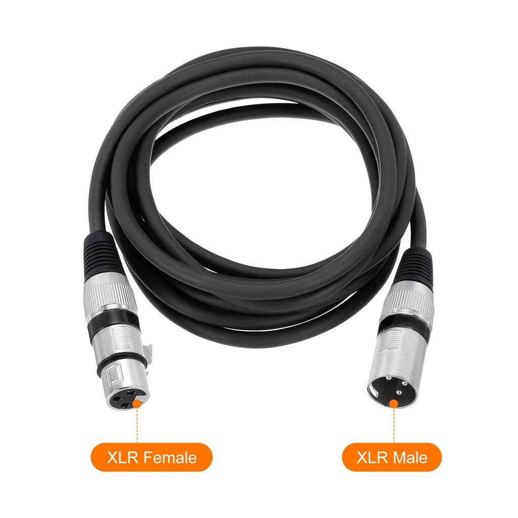 uxcell XLR Female to XLR Male Cable, 10ft XLR to XLR Microphone Cable, Audio Adapter Cord for PreampSpeaker System, Black