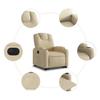Electric Recliner Chair with Rising Function Cream Fabric