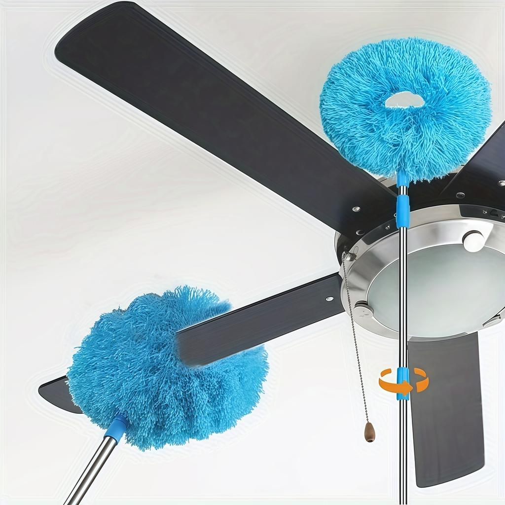 Microfiber Ceiling Fan Duster Long Handled Reusable Cleaner Brush Dust Locking Effortless Cleaning Dust Cleaner